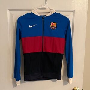Nike Kids Barcelona Blue, Red, and Black Hoodie